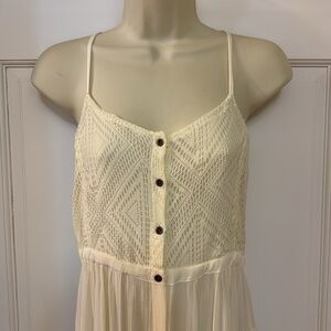 NWT ROXY Women’s Cream Crochet Coverup Dress Size Small